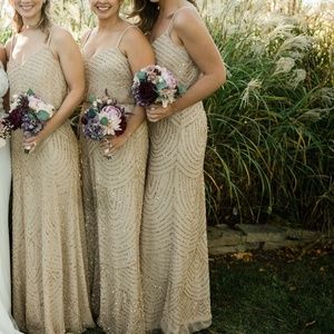 Adrianna Papell Embellished Blouson Gown Champagne